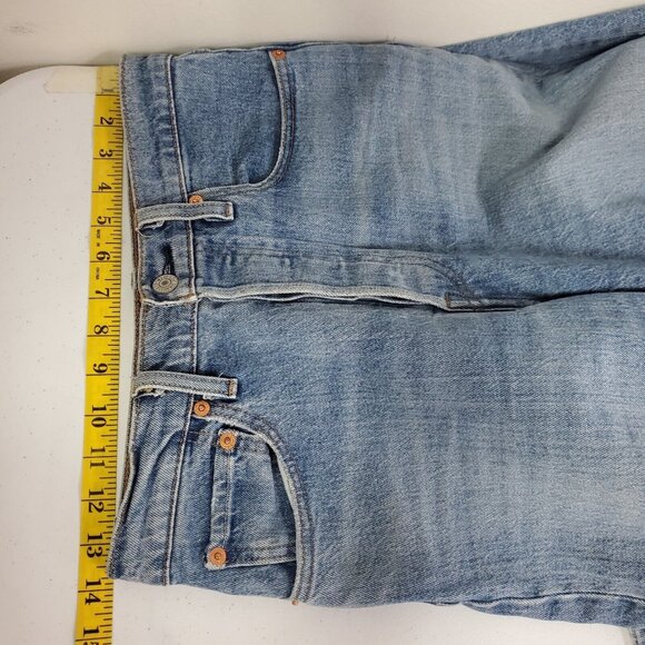Levis Womens Ribcage Straight Leg Jeans Size 27 Blue Denim Button Fly - Picture 11 of 14